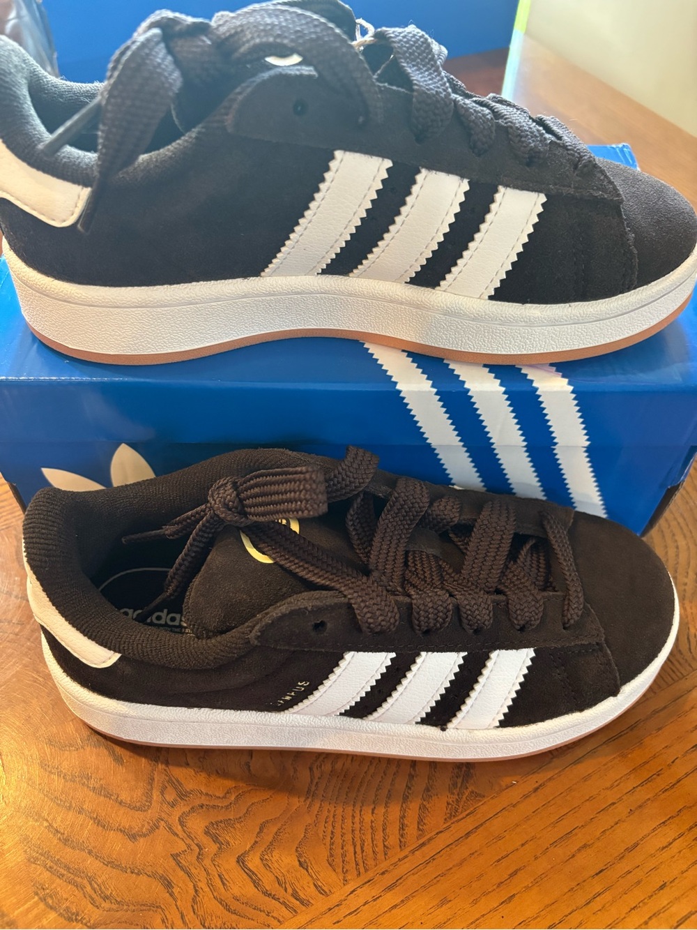 adidas Kids Black and White Campus-Style Sneakers